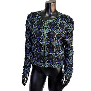 Vintage Laurence Kazar Womens M Sequin Beaded Car… - image 1