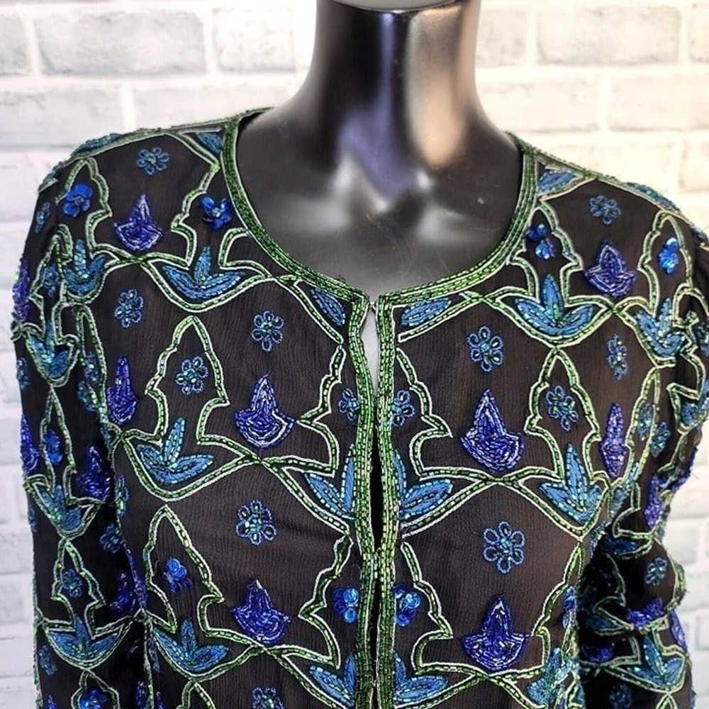 Vintage Laurence Kazar Womens M Sequin Beaded Car… - image 2