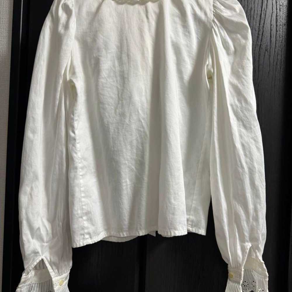 Vintage clothing frilled blouse in white, off-whi… - image 2