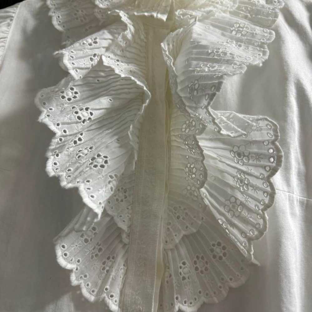 Vintage clothing frilled blouse in white, off-whi… - image 3