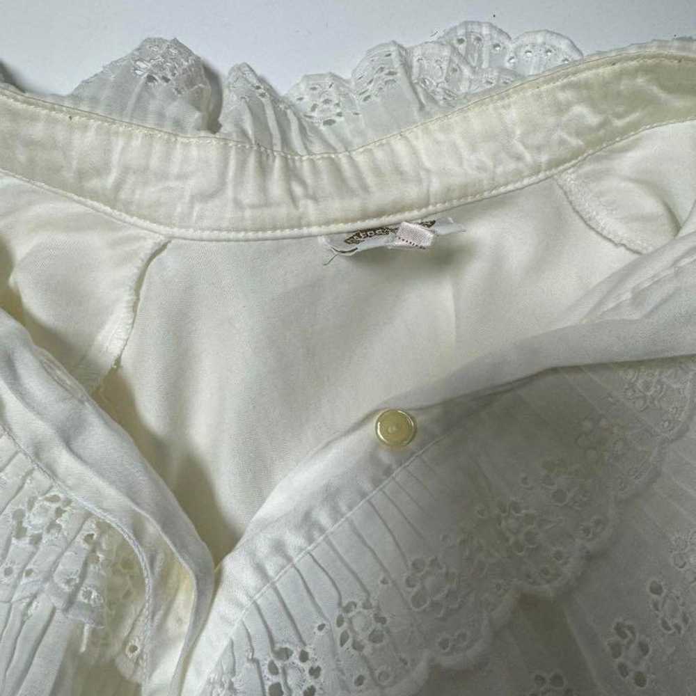 Vintage clothing frilled blouse in white, off-whi… - image 7