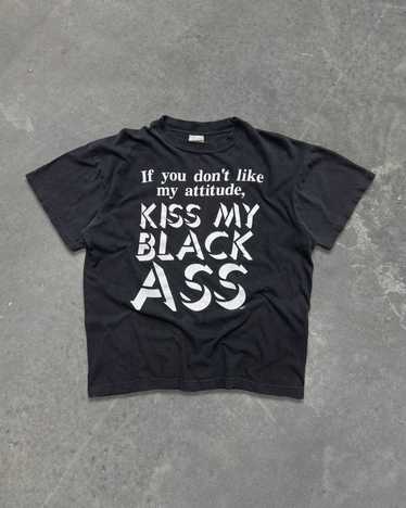 Humor × Vintage VINTAGE "KISS MY BLACK ASS." T-SHI