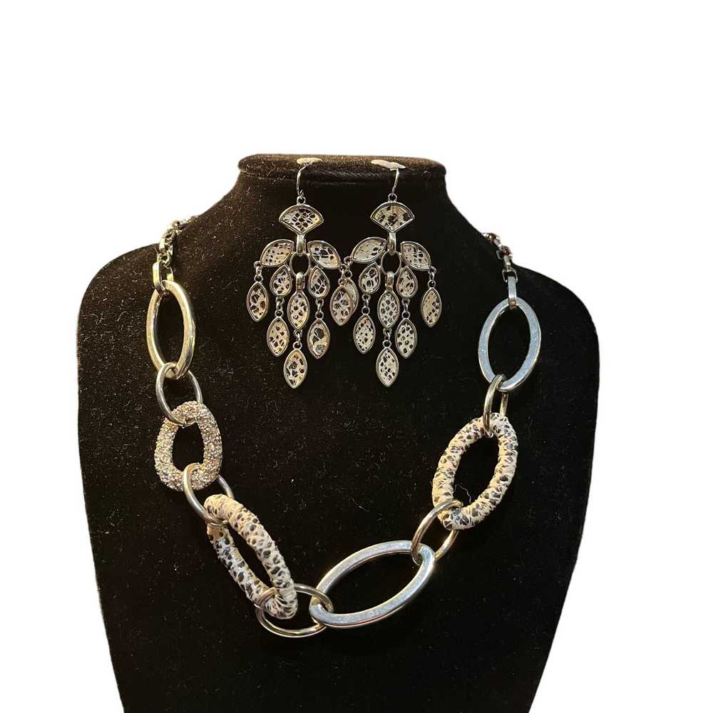 Other Handmade Snake Print Necklace and Earring S… - image 3