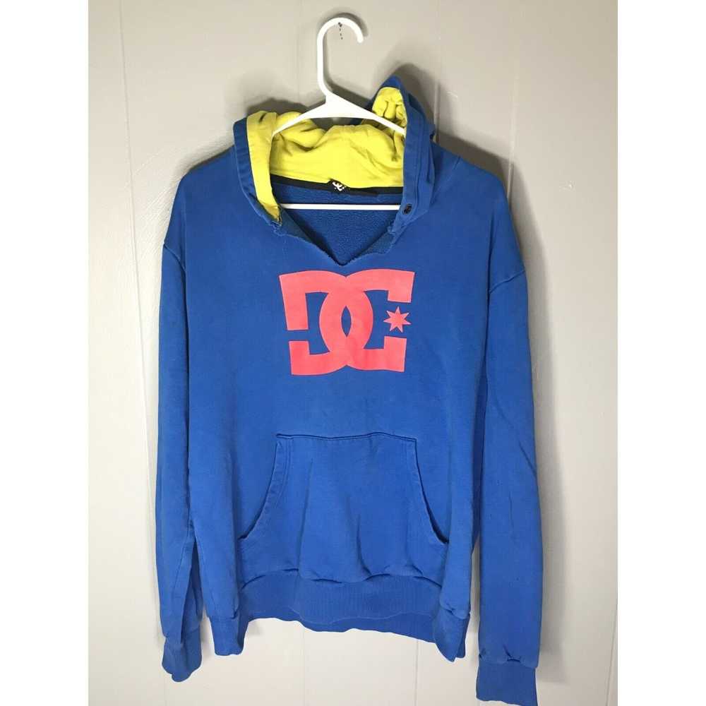 Dc × Vintage Y2k DC mens Blue Hoodie Pullover LG … - image 1