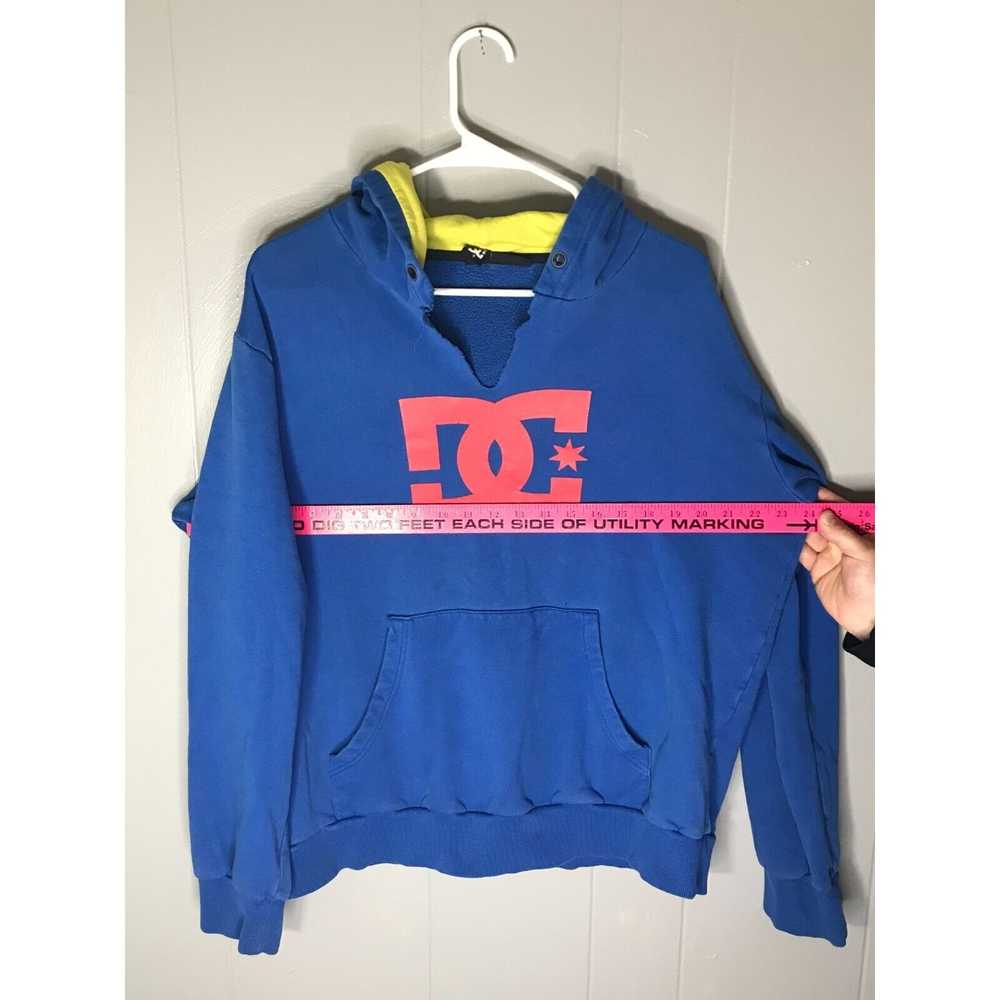 Dc × Vintage Y2k DC mens Blue Hoodie Pullover LG … - image 4