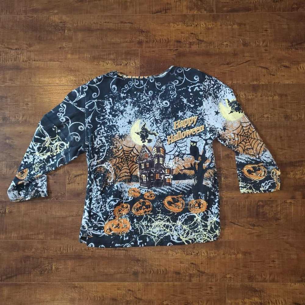 Vintage Y2K AOP Halloween Long Sleeve Shirt - image 2