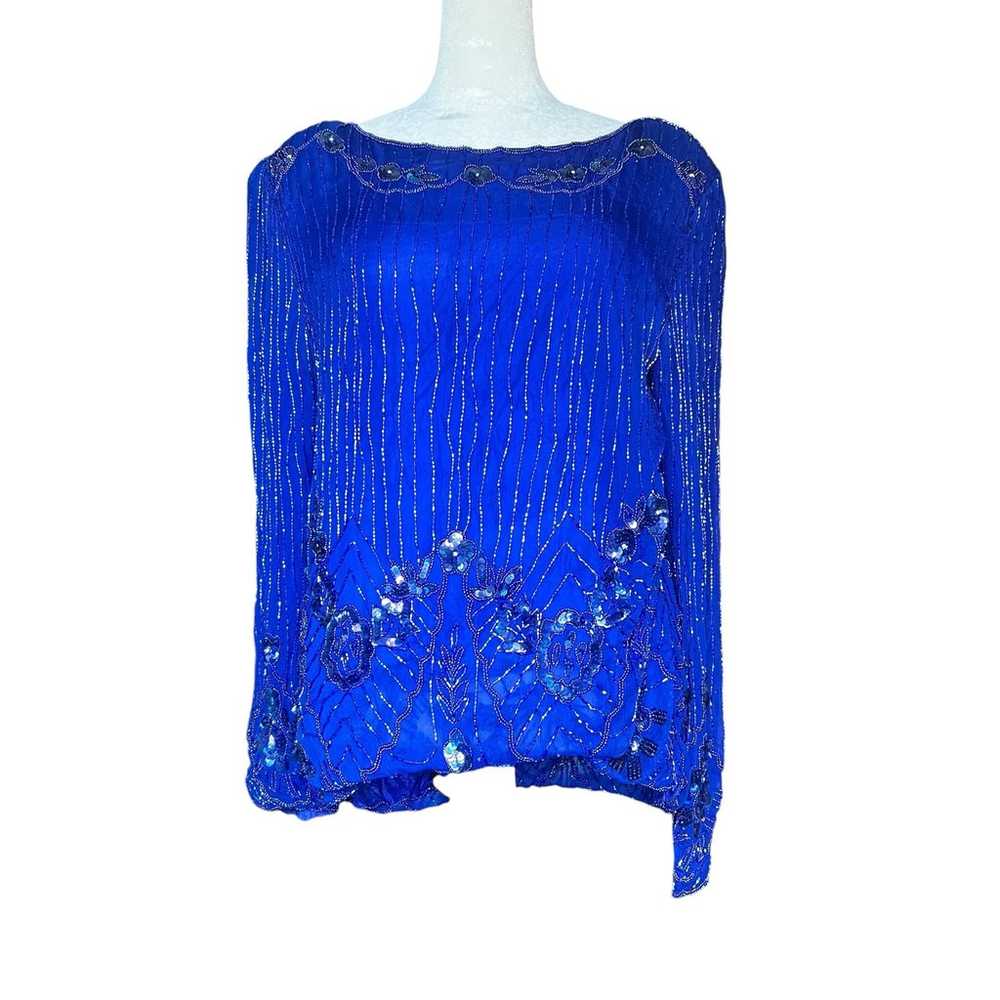 Beautiful Vintage Silk Beaded Women's Long Sleeve… - image 1