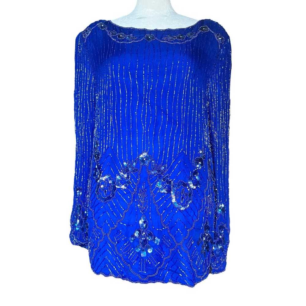 Beautiful Vintage Silk Beaded Women's Long Sleeve… - image 2