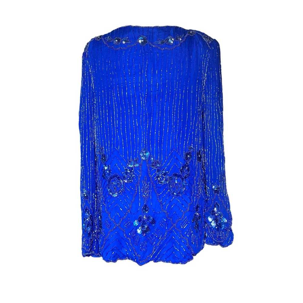 Beautiful Vintage Silk Beaded Women's Long Sleeve… - image 3