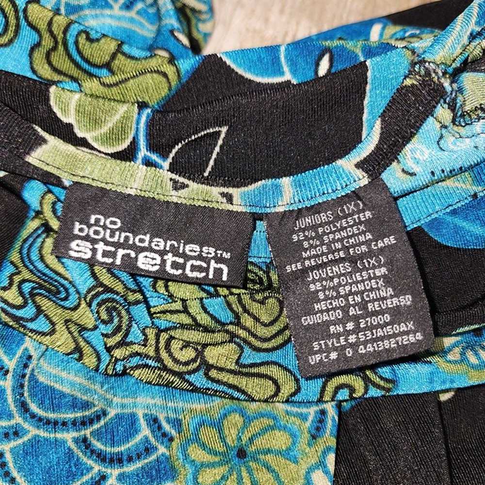 Vintage Women's No Boundaries Stretch Black Teal … - image 5