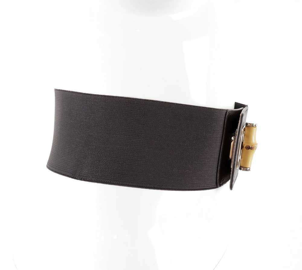 Gucci GUCCI Brown Elastic Bamboo Buckle Belt 65cm - image 12