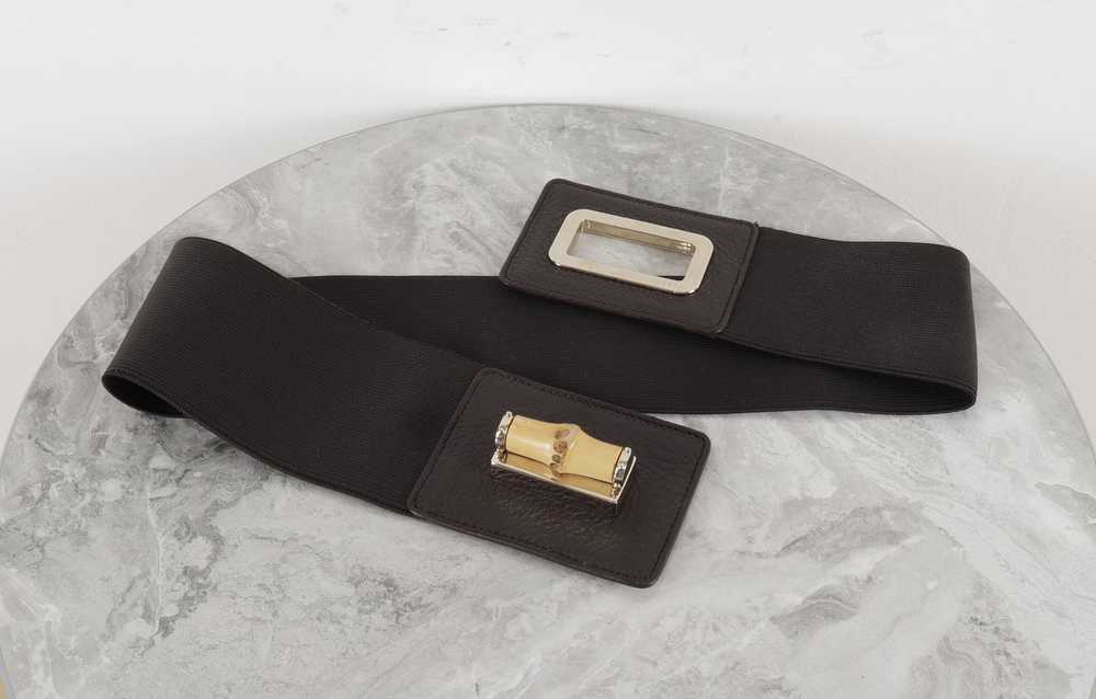 Gucci GUCCI Brown Elastic Bamboo Buckle Belt 65cm - image 4