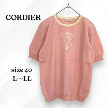 【Cordia】Short Sleeve Knit Sweater Retro Pink LL O… - image 1