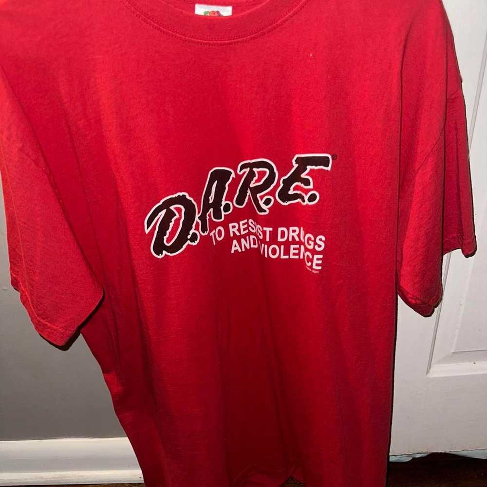 Vintage Style D.A.R.E Drugs T-Shirt Size Womens o… - image 1