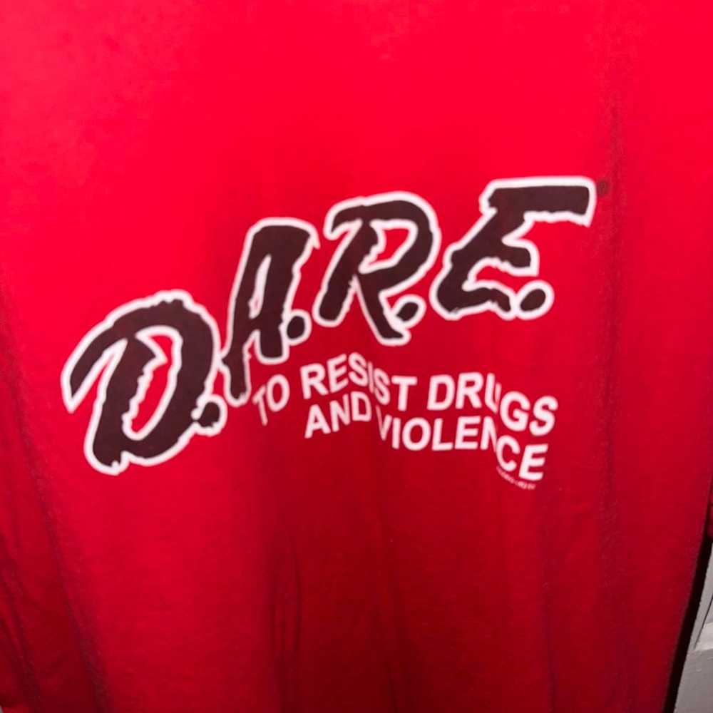 Vintage Style D.A.R.E Drugs T-Shirt Size Womens o… - image 4