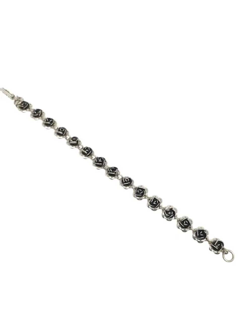 Beau Sterling Silver Flower Link Bracelet #17241 - image 3