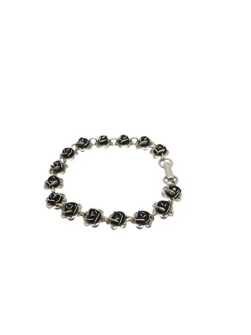 Beau Sterling Silver Flower Link Bracelet #17241 - image 6