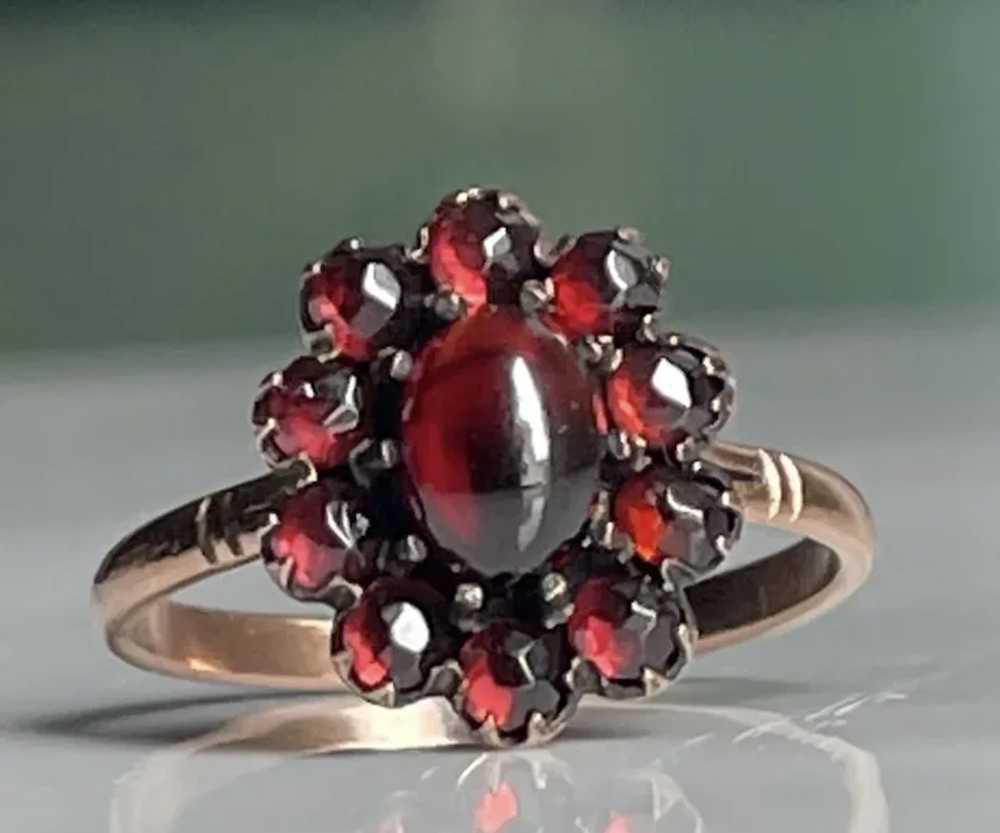 Garnet Ring 14K Rose Gold Bohemian Garnet Rose Cu… - image 10