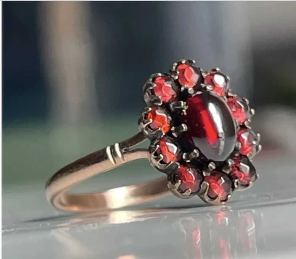 Garnet Ring 14K Rose Gold Bohemian Garnet Rose Cu… - image 3