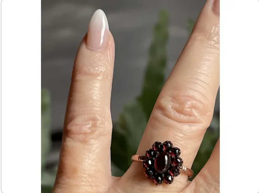 Garnet Ring 14K Rose Gold Bohemian Garnet Rose Cu… - image 8