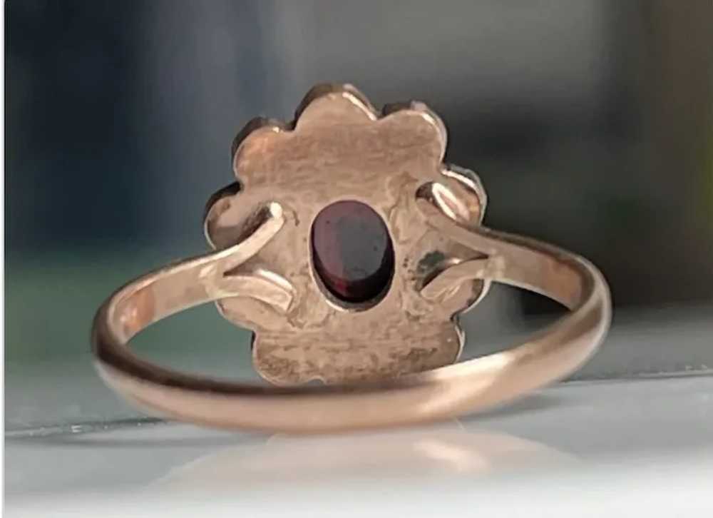 Garnet Ring 14K Rose Gold Bohemian Garnet Rose Cu… - image 9