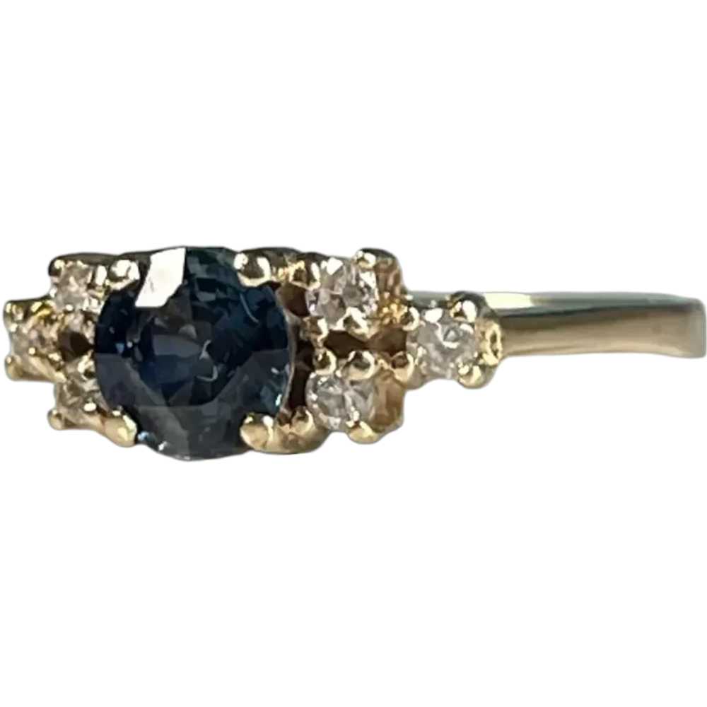 Sapphire Ring 14k Yellow Gold Unique Engagement R… - image 1