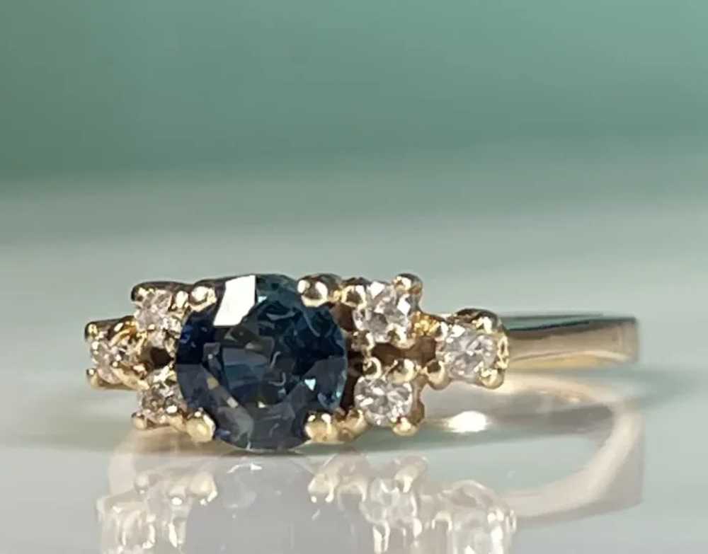 Sapphire Ring 14k Yellow Gold Unique Engagement R… - image 2