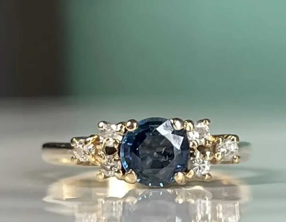 Sapphire Ring 14k Yellow Gold Unique Engagement R… - image 3