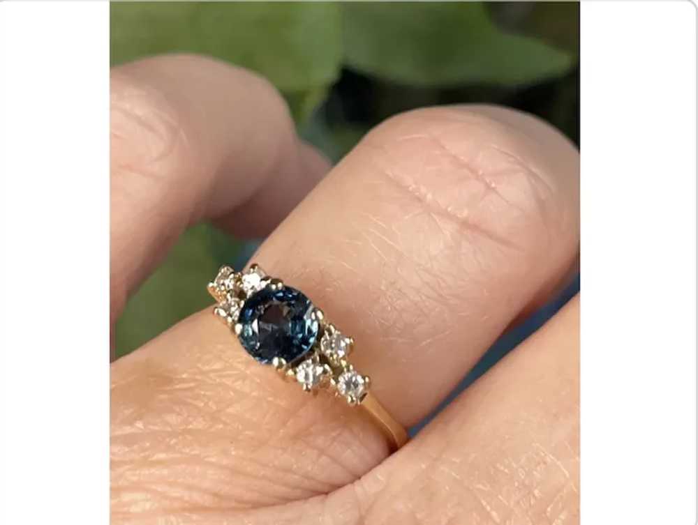 Sapphire Ring 14k Yellow Gold Unique Engagement R… - image 4