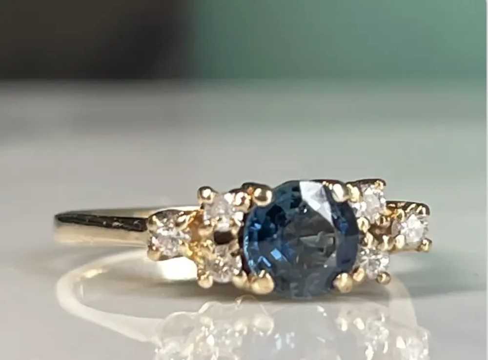 Sapphire Ring 14k Yellow Gold Unique Engagement R… - image 7