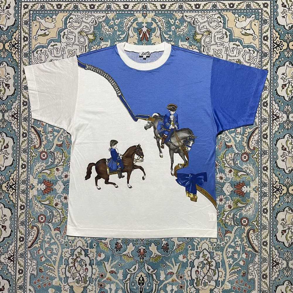 Hermes Rare Hermes Paris Horses Printed T-shirt - image 1