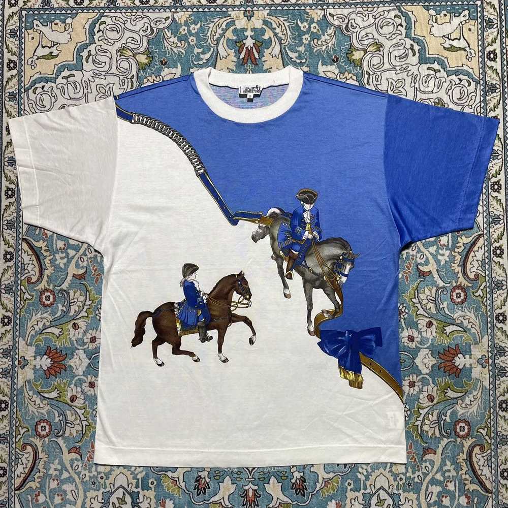 Hermes Rare Hermes Paris Horses Printed T-shirt - image 2