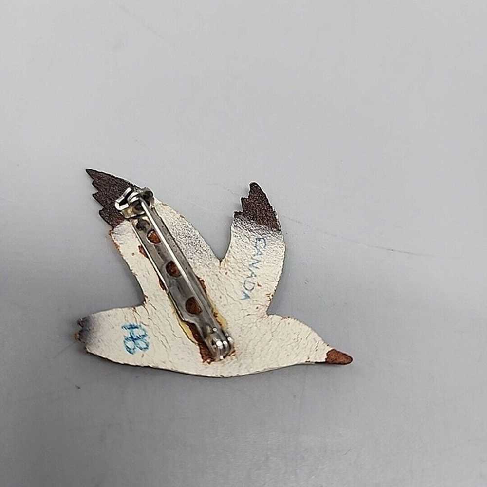 Vintage seagull brooch Wood Made In Canada - image 3