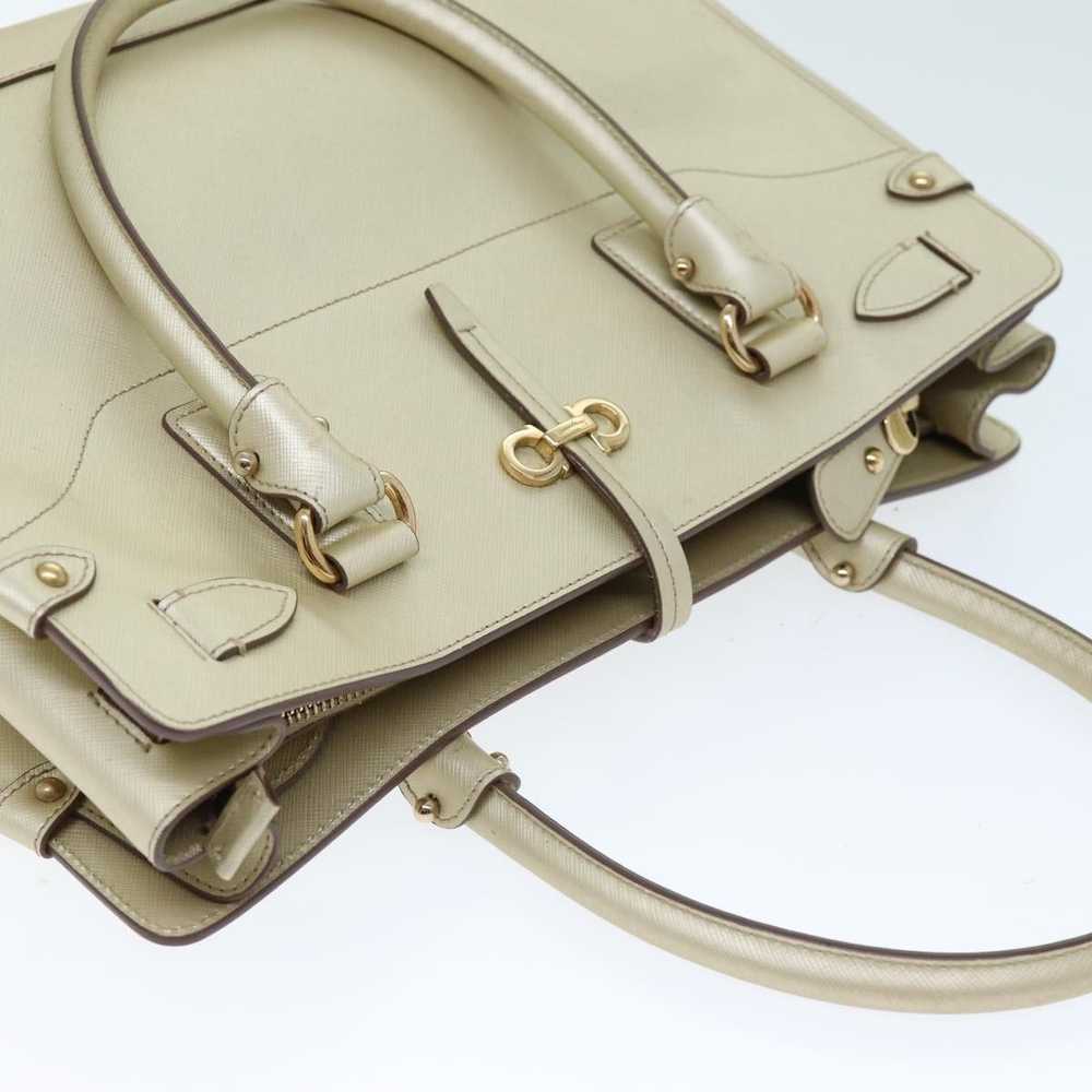 Salvatore Ferragamo Briana Gold Leather Handbag (… - image 4