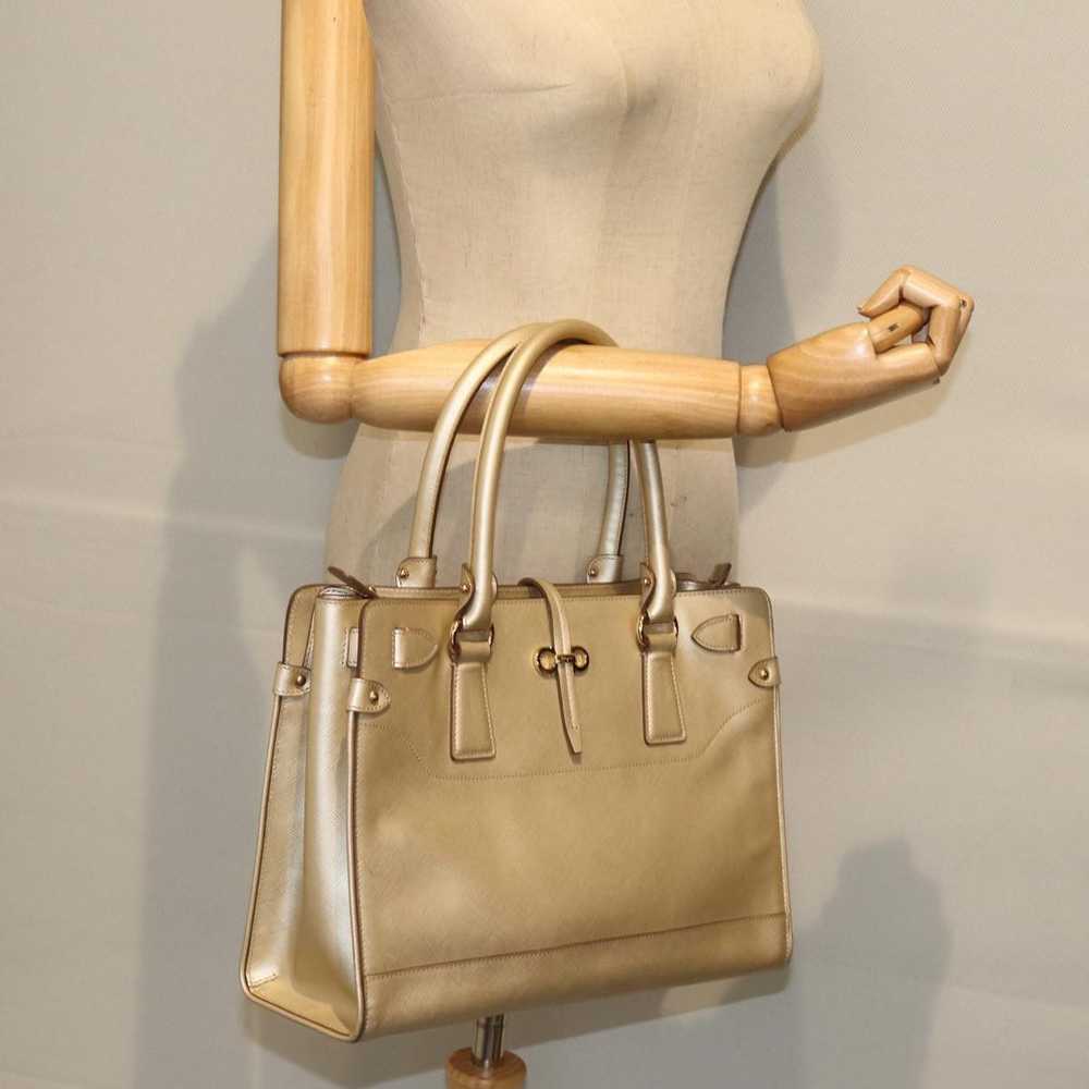 Salvatore Ferragamo Briana Gold Leather Handbag (… - image 8