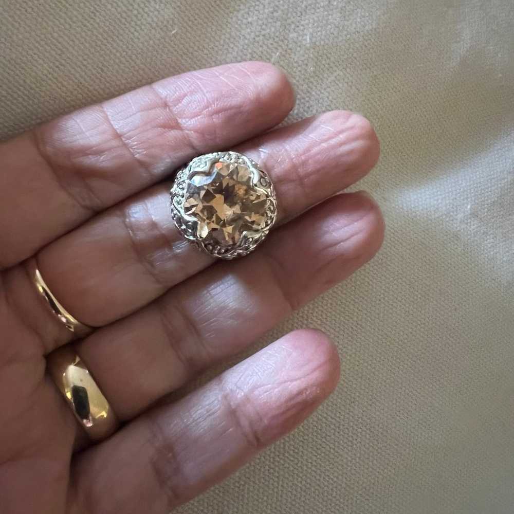 Unique Vintage Huge Statement Citrine Cocktail Si… - image 1