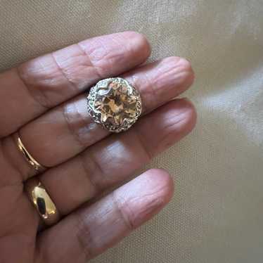 Unique Vintage Huge Statement Citrine Cocktail Si… - image 1