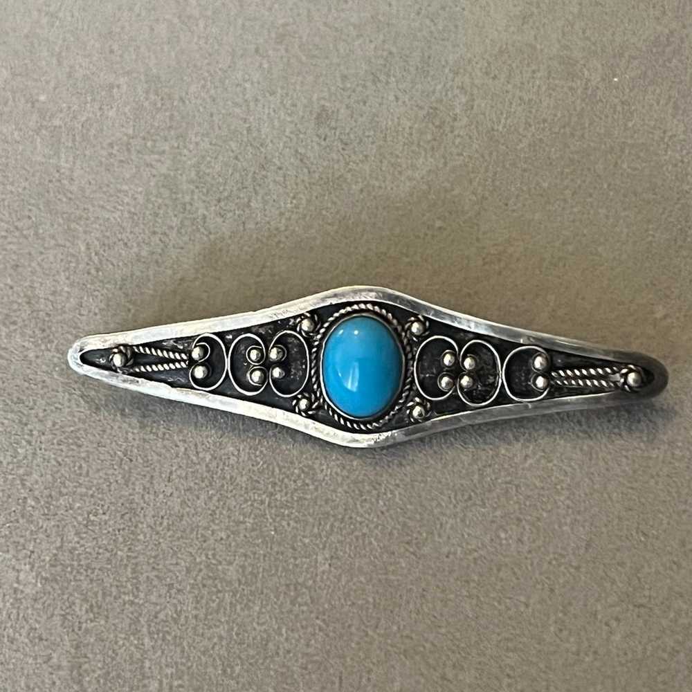 Vintage handmade Native American 1000 sterling si… - image 1