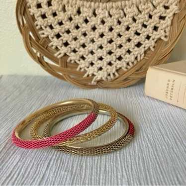 Vintage Red Gold Bangles Bracelet Set of Three “T… - image 1