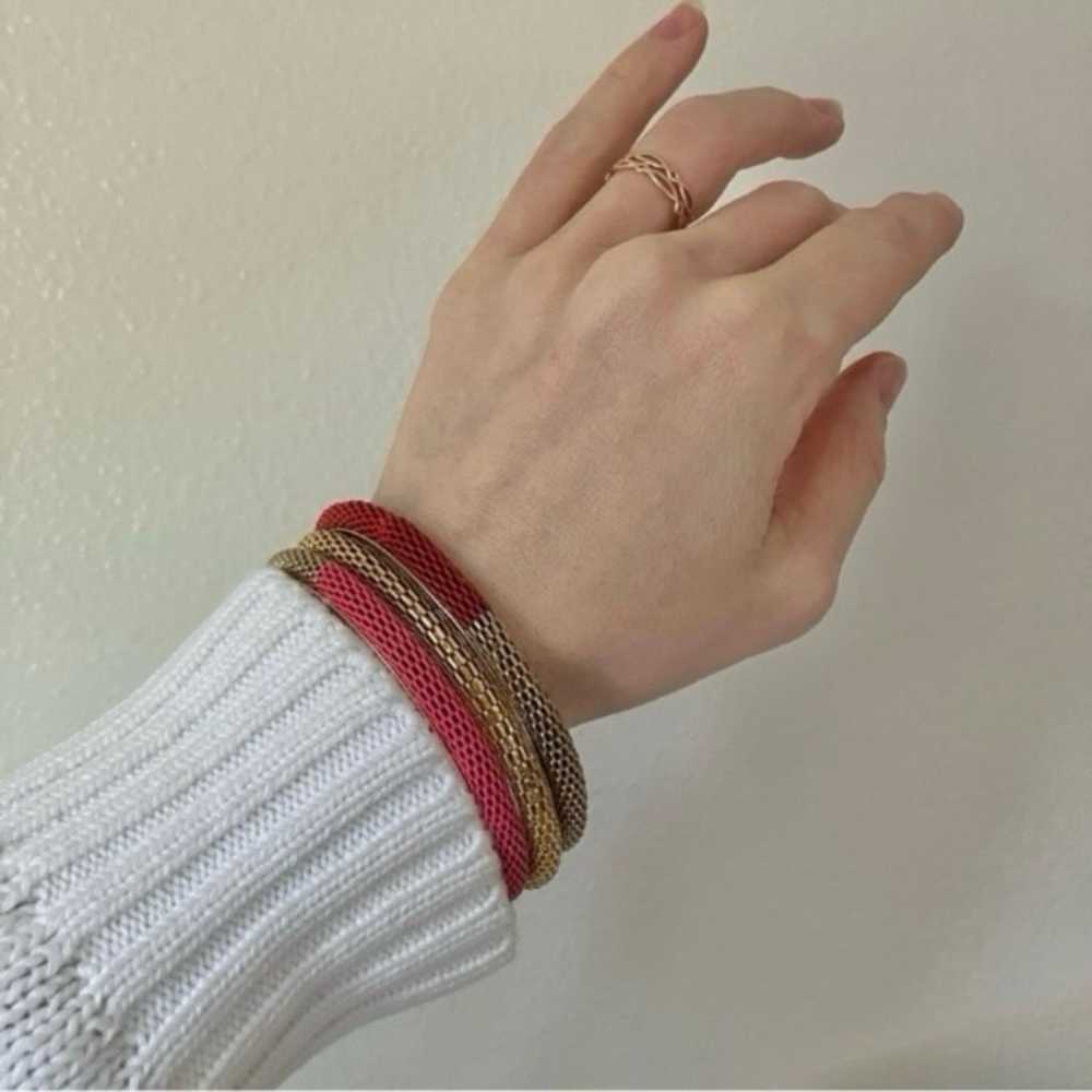 Vintage Red Gold Bangles Bracelet Set of Three “T… - image 2