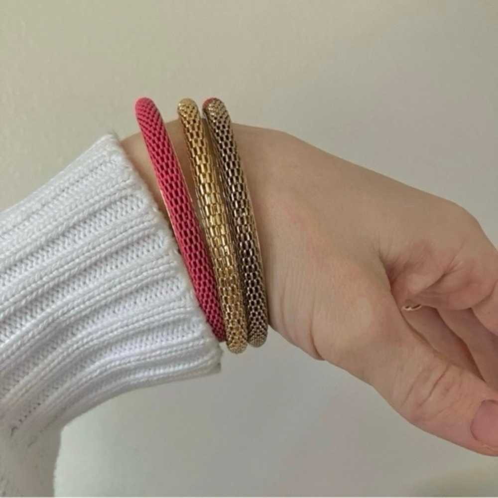 Vintage Red Gold Bangles Bracelet Set of Three “T… - image 4