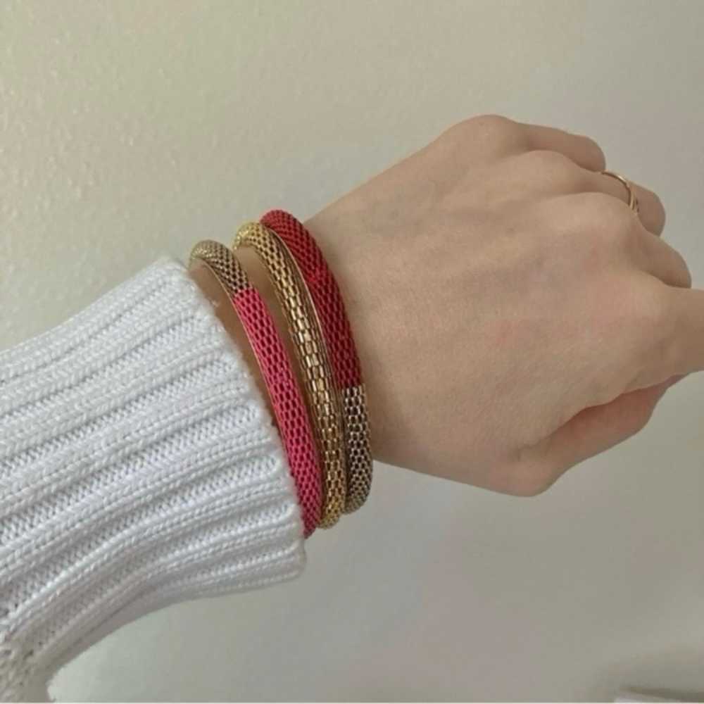 Vintage Red Gold Bangles Bracelet Set of Three “T… - image 7