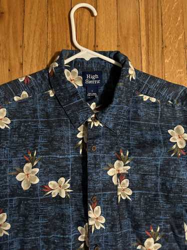 High Sierra Vintage Linen/Cotton Hawaiian Shirt w… - image 1