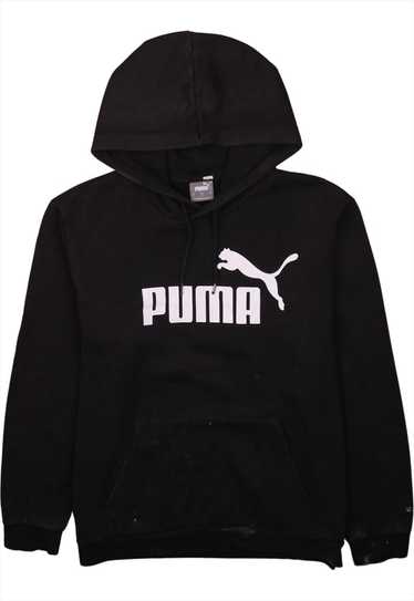 Vintage 90's Puma Hoodie Spellout Pullover Black … - image 1