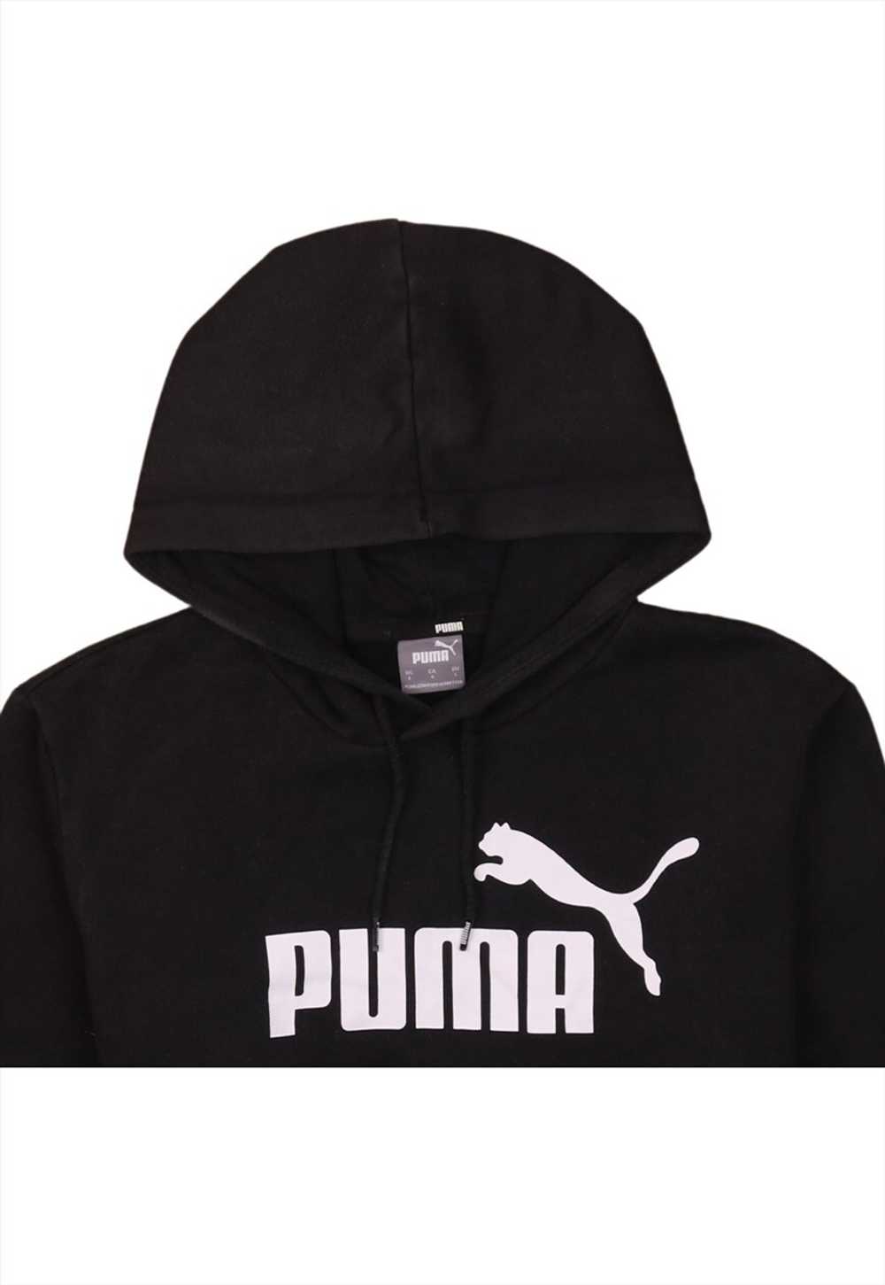 Vintage 90's Puma Hoodie Spellout Pullover Black … - image 3