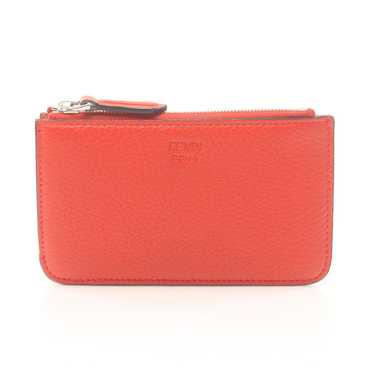 Fendi Fendi Card Case Coin Purse Leather Orange R… - image 1