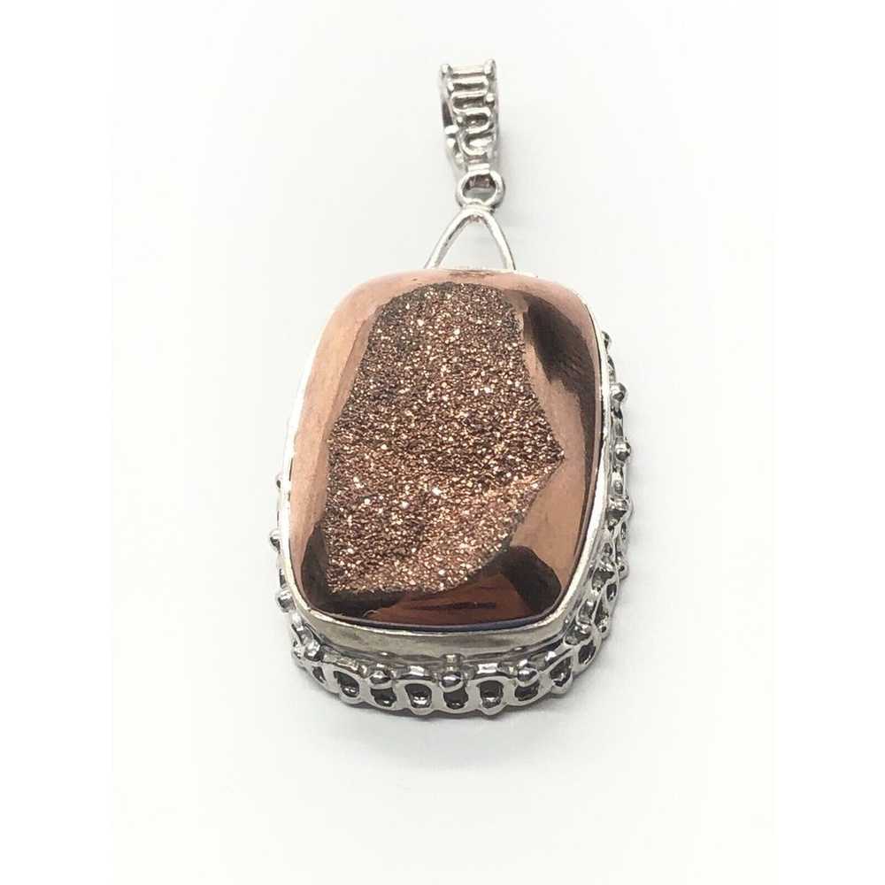 Vintage Sterling Silver 925 Pendant India Druzy - image 5