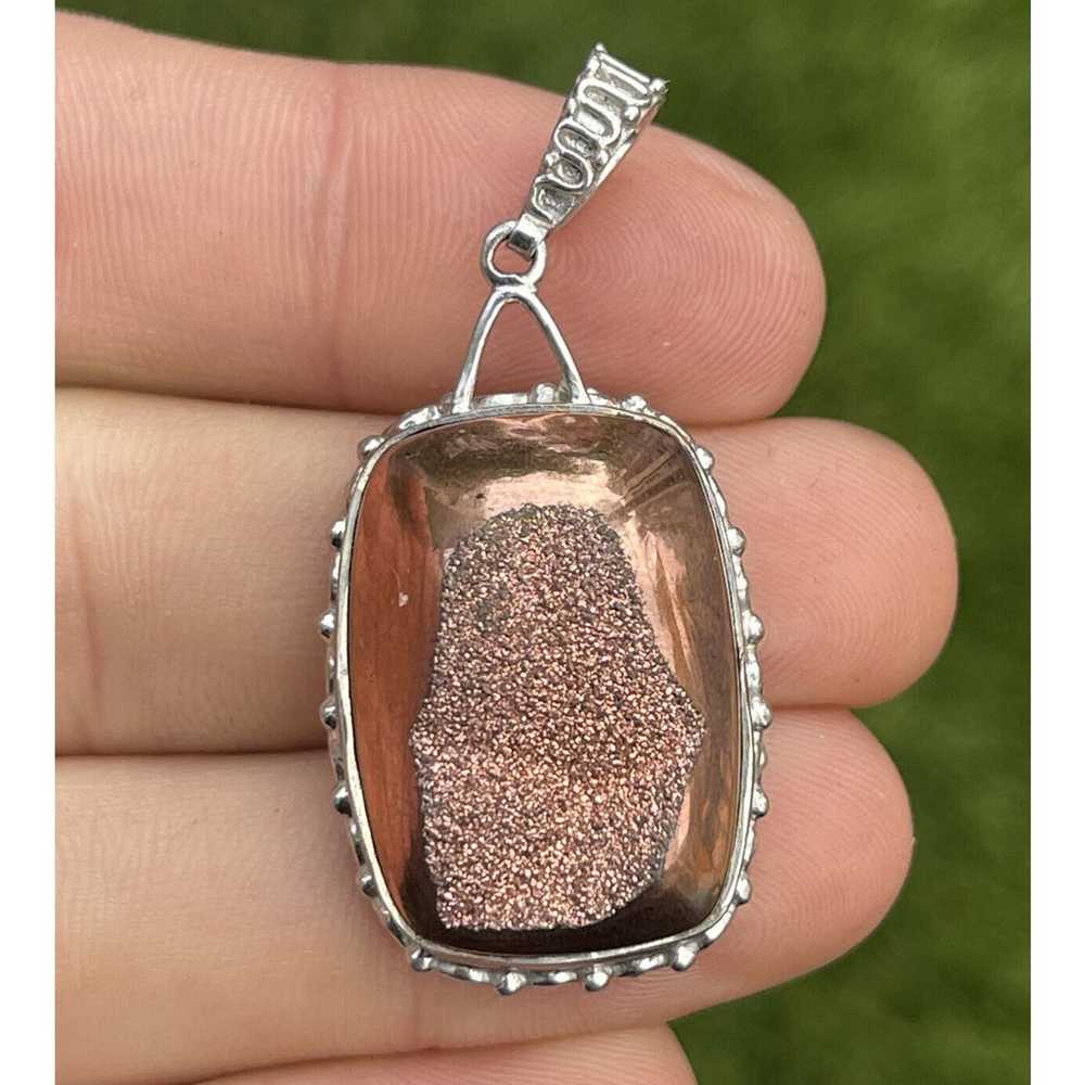 Vintage Sterling Silver 925 Pendant India Druzy - image 8