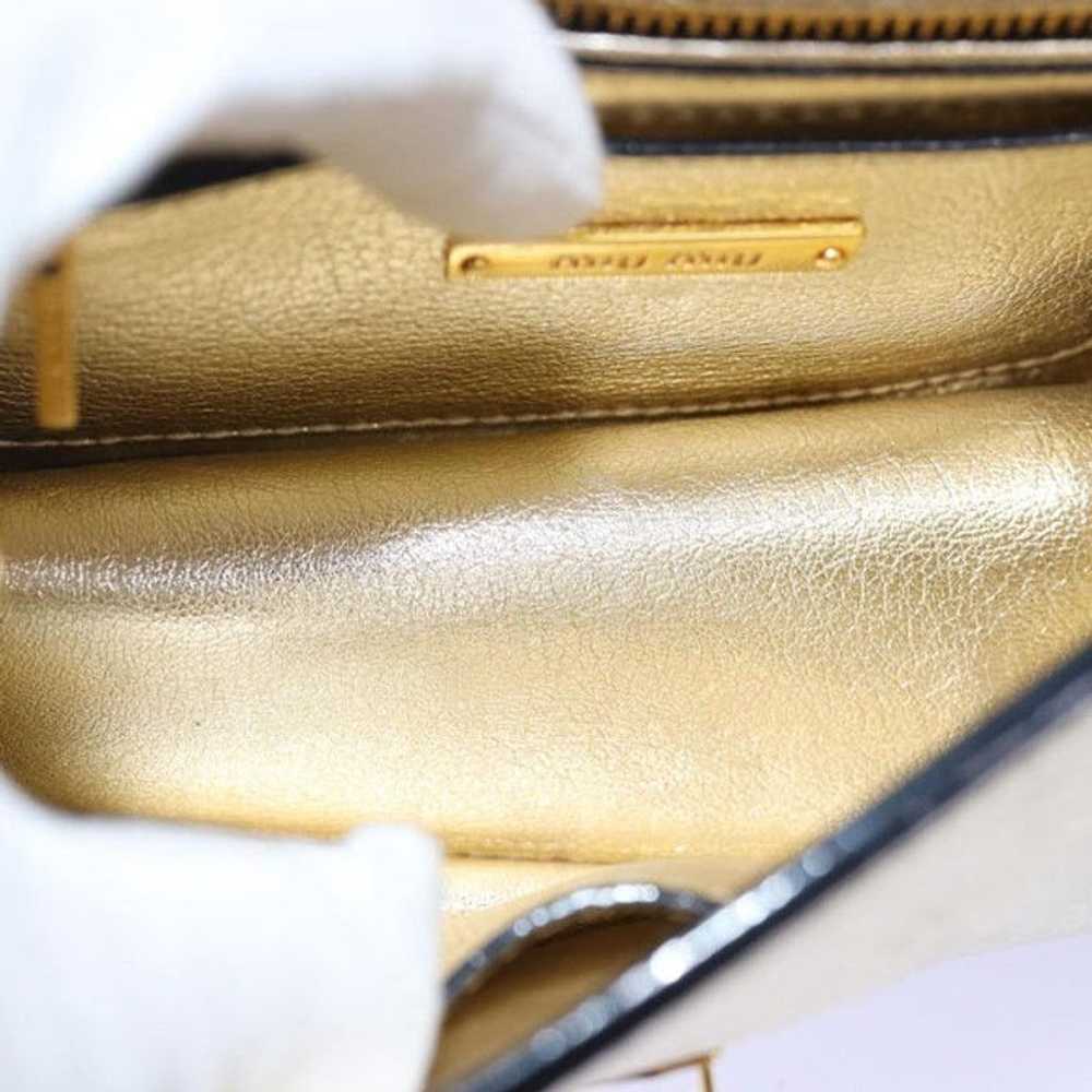 Miu Miu Miu Miu Hand Bag Leather Gold - image 10