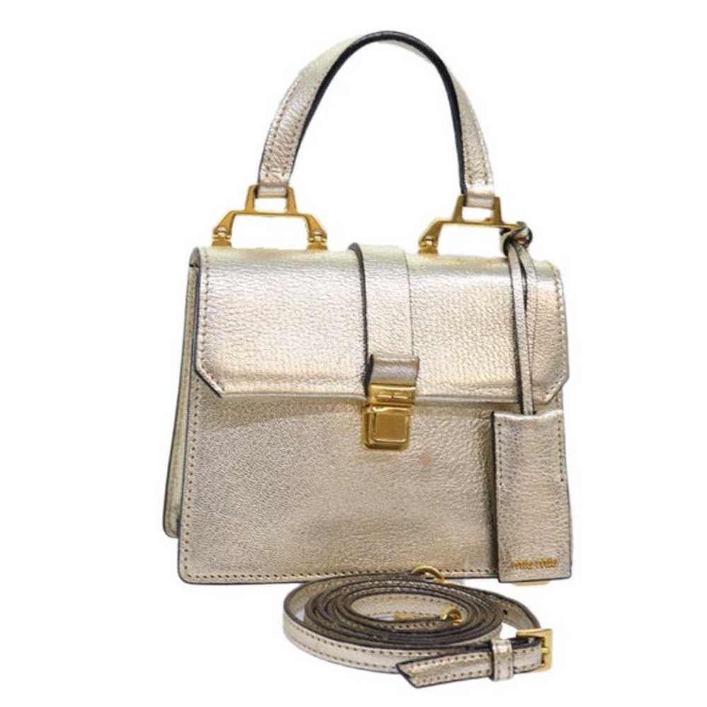 Miu Miu Miu Miu Hand Bag Leather Gold - image 1